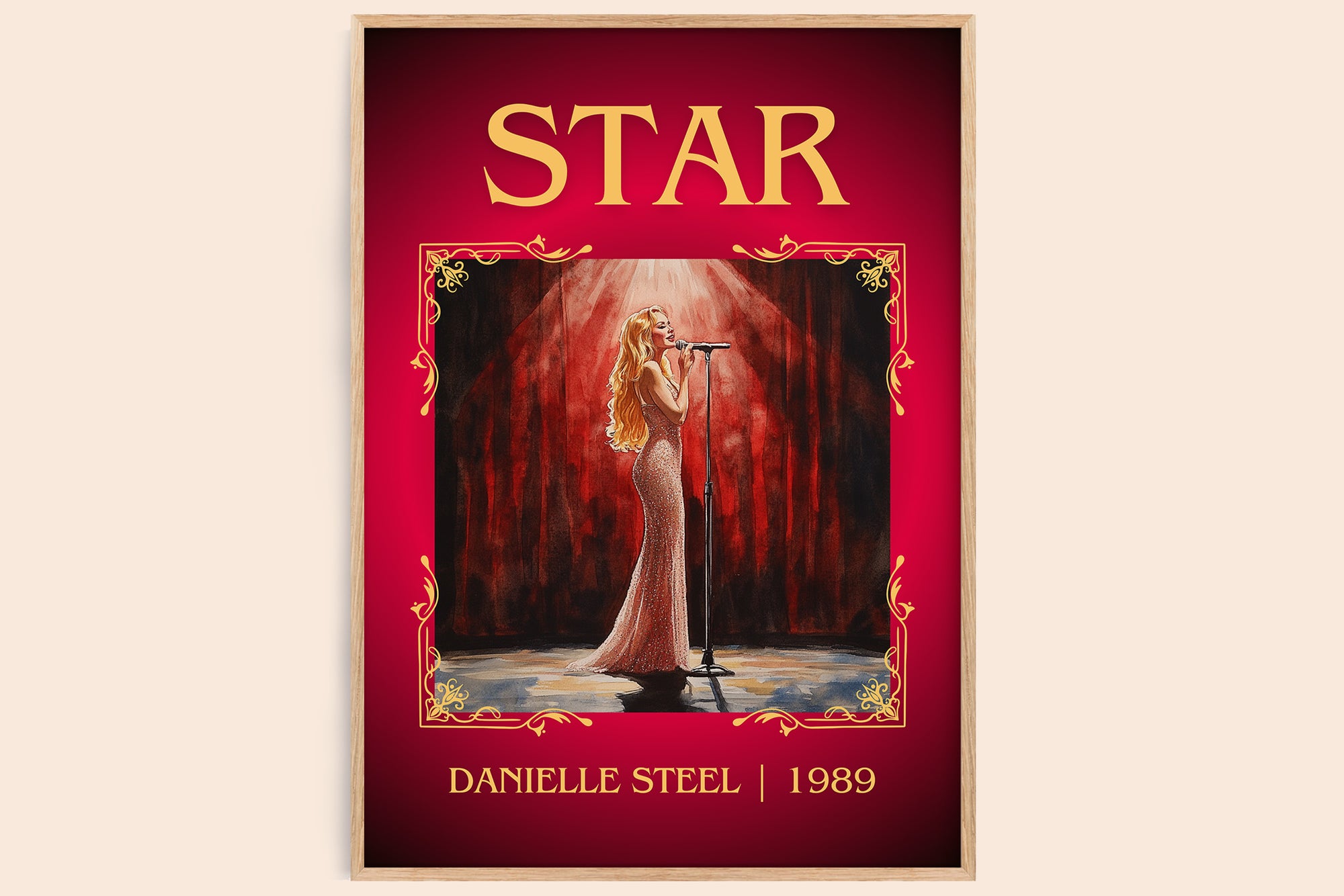 Star classic book art book poster by Danielle Steel – framed literary art print