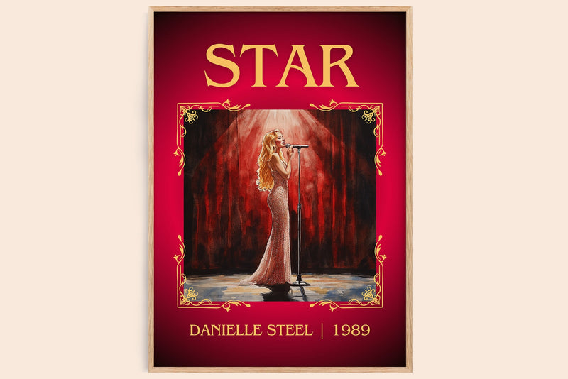 Star classic book art book poster by Danielle Steel – framed literary art print