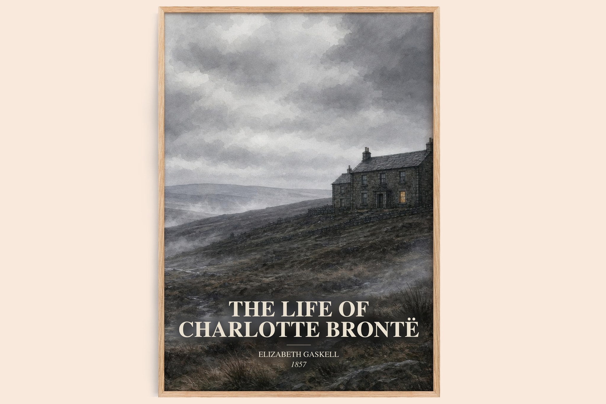 Life Of Charlotte Brontë Book Watercolour Illustration by E. Gaskell