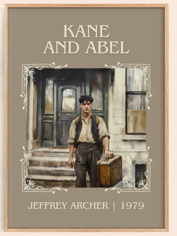 Kane and Abel classic book art book poster by Jeffrey Archer – framed literary art print