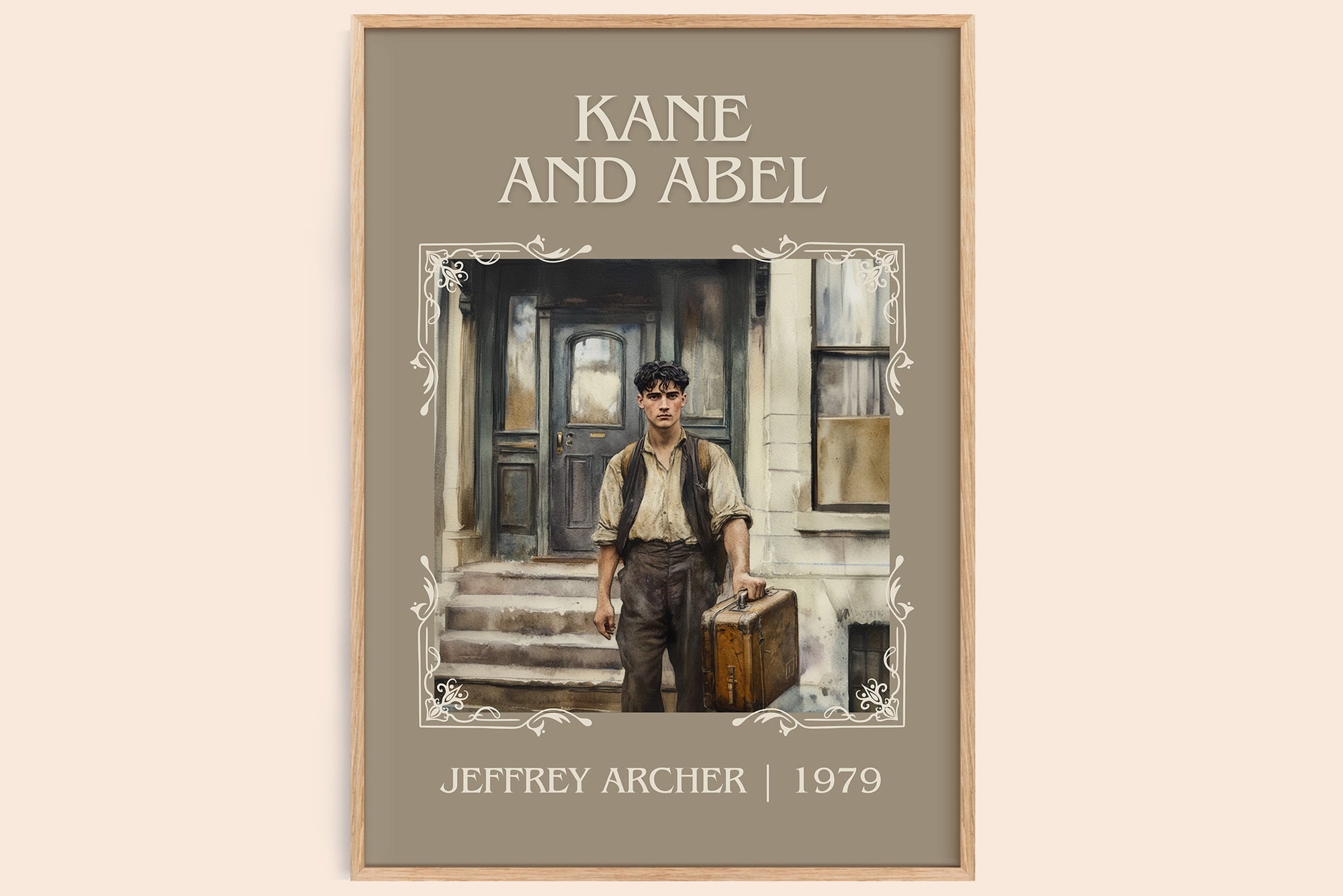 Kane and Abel classic book art book poster by Jeffrey Archer – framed literary art print