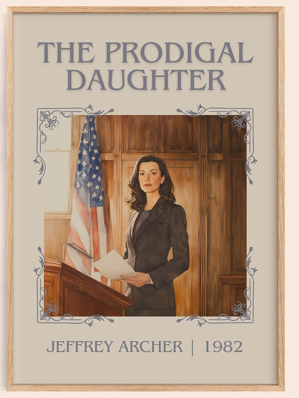 The Prodigal Daughter classic book art book poster by Jeffrey Archer – framed literary art print