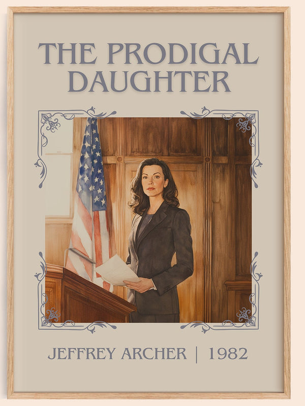 The Prodigal Daughter classic book art book poster by Jeffrey Archer – framed literary art print