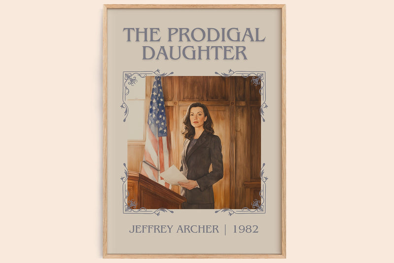 The Prodigal Daughter classic book art book poster by Jeffrey Archer – framed literary art print