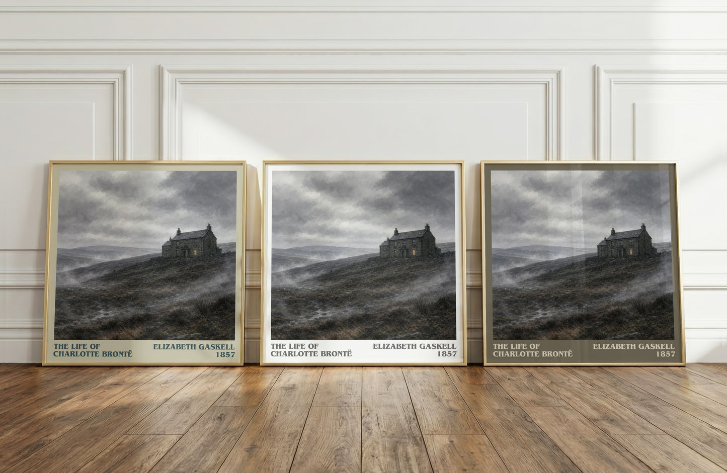 The Life Of Charlotte Brontë literary art print colour and style options – Elizabeth Gaskell book art