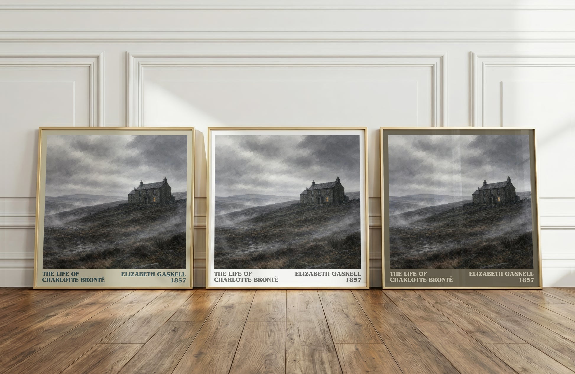 The Life Of Charlotte Brontë literary art print colour and style options – Elizabeth Gaskell book art