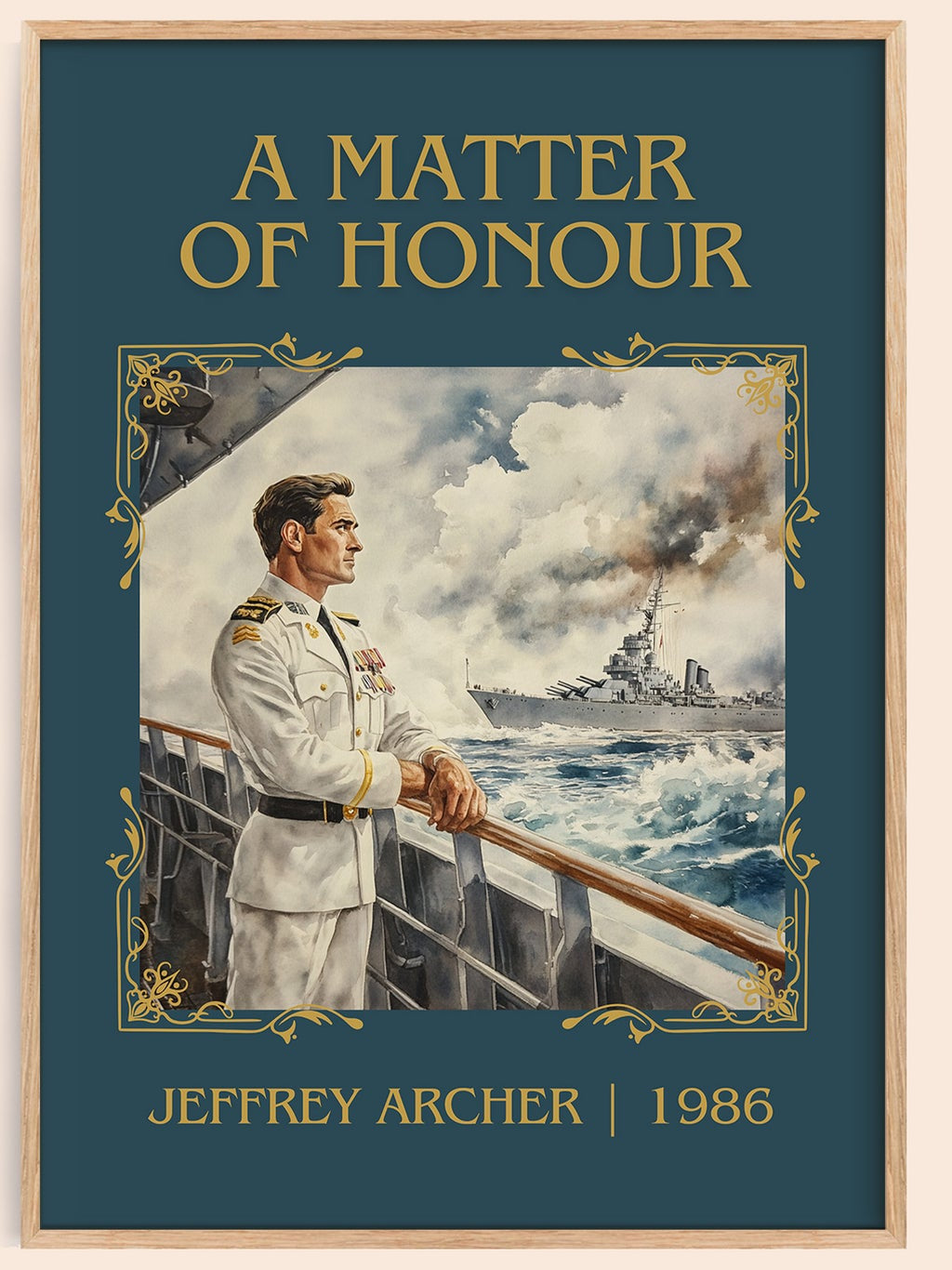 A Matter Of Honour classic book art book poster by Jeffrey Archer – framed literary art print