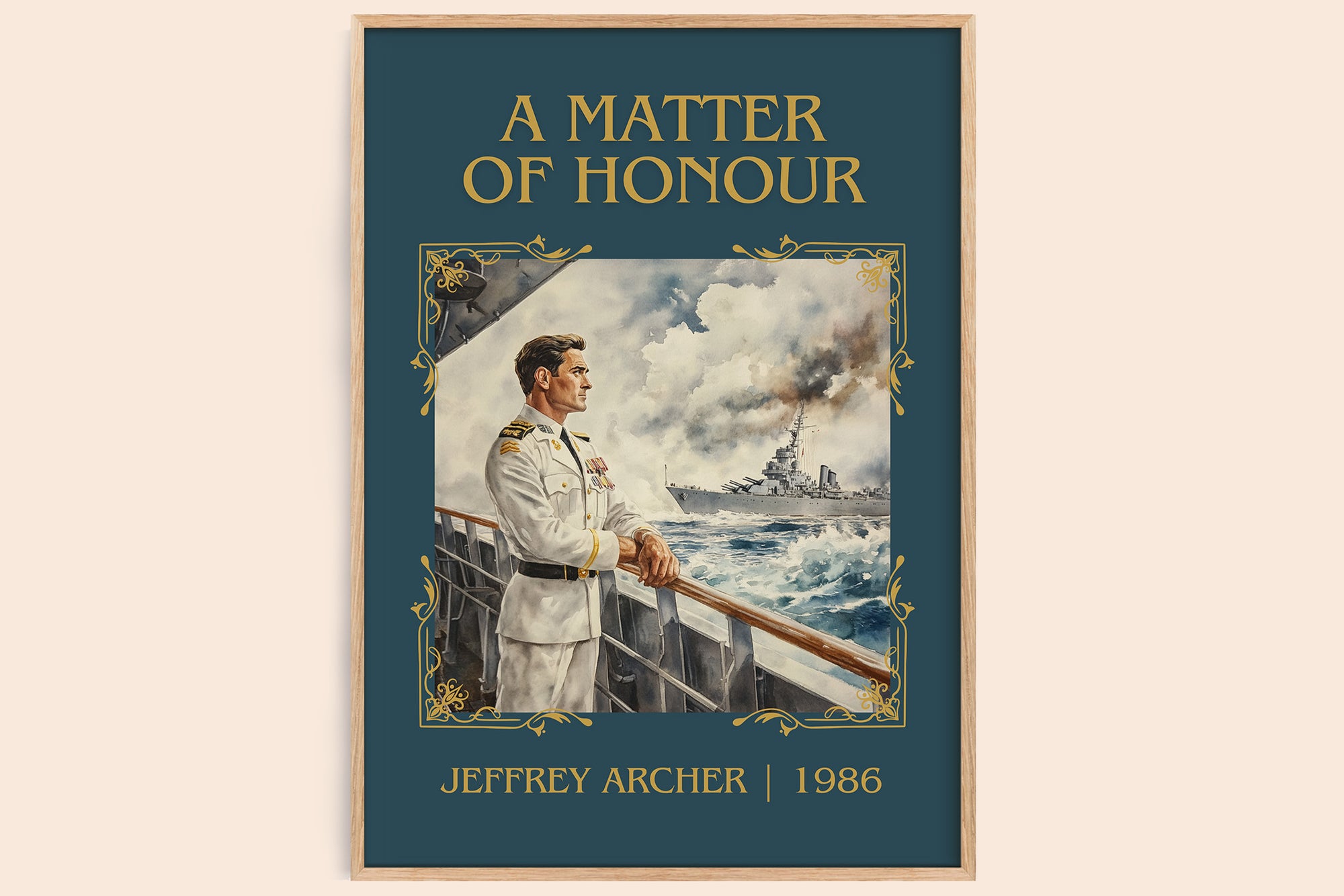 A Matter Of Honour classic book art book poster by Jeffrey Archer – framed literary art print