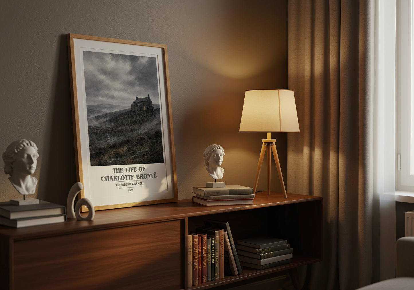 The Life Of Charlotte Brontë book cover book poster framed on wall – memoir wall art