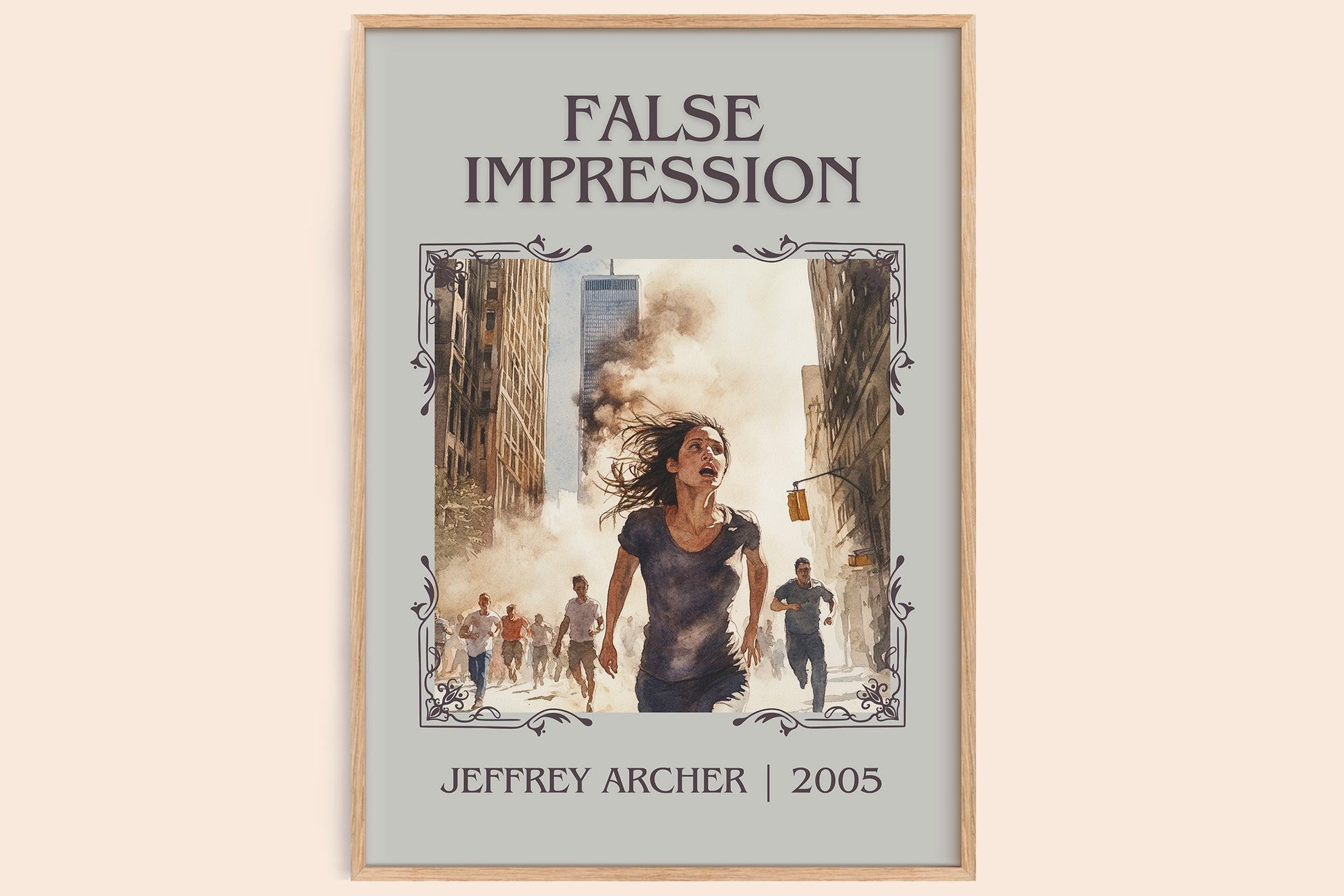 False Impression classic book art book poster by Jeffrey Archer – framed literary art print