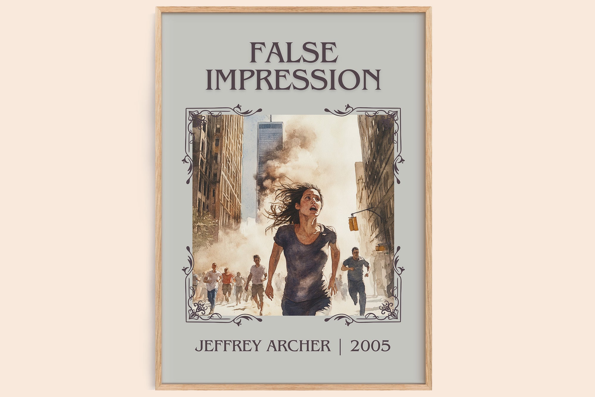 False Impression classic book art book poster by Jeffrey Archer – framed literary art print