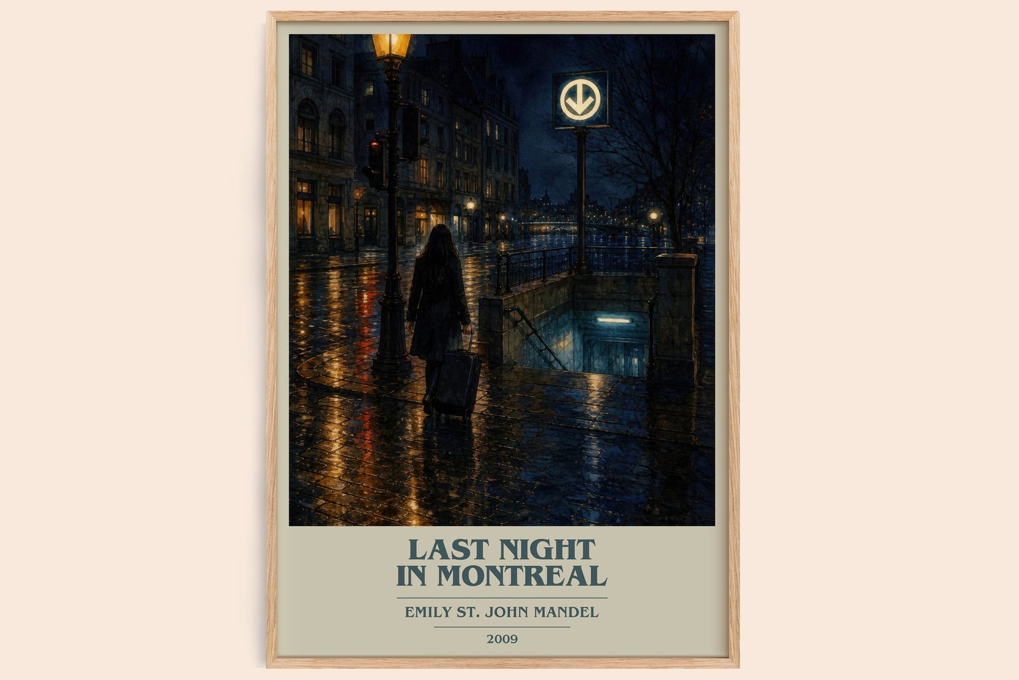 Last Night In Montreal book cover book poster by Emily St. John Mandel – framed literary art print