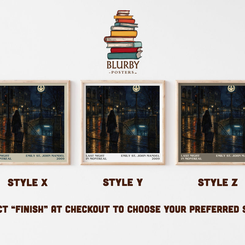 Last Night In Montreal literary print in frame leaning in hallway – literary fiction wall art