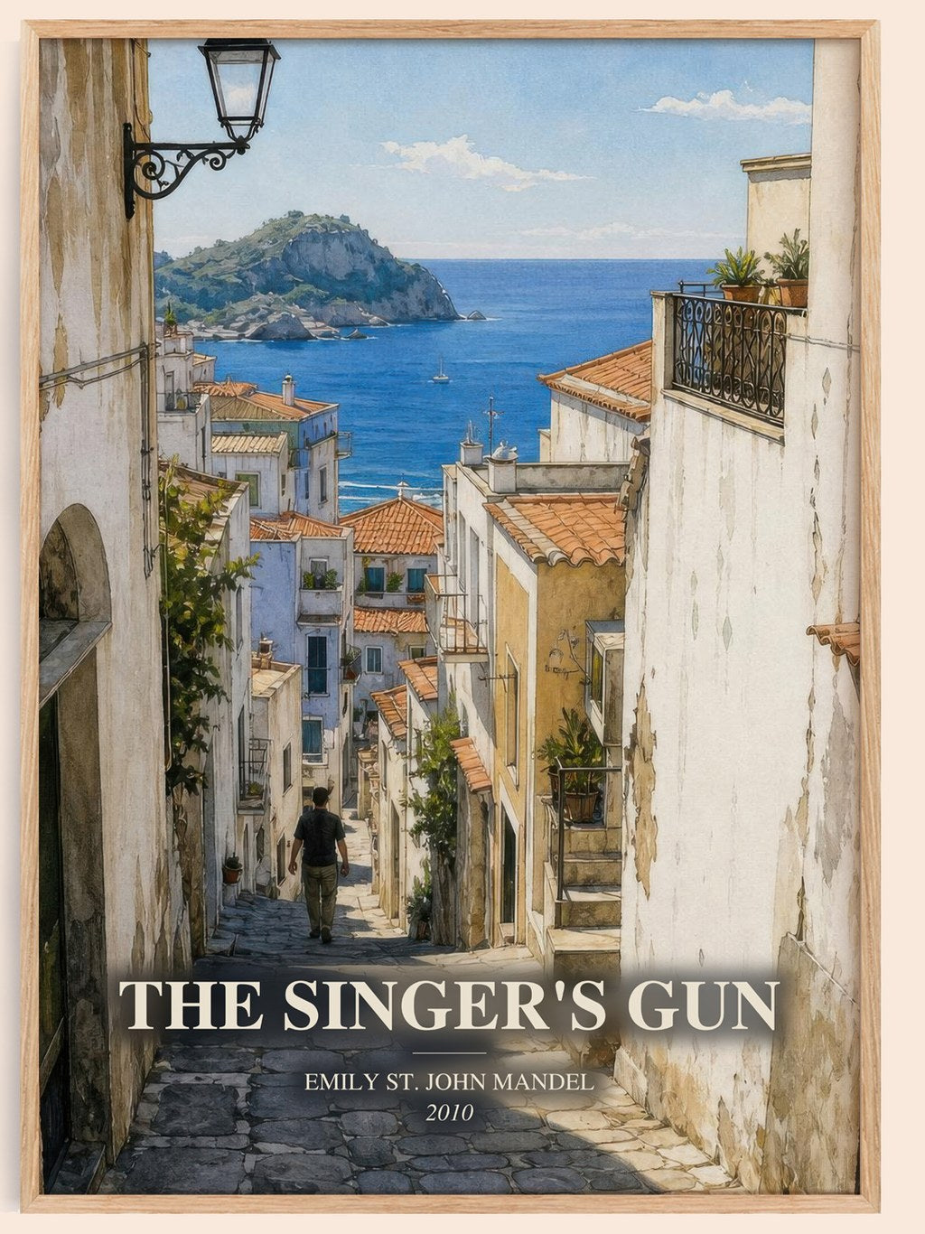 The Singer'S Gun watercolour book poster by Emily St. John Mandel – framed literary art print