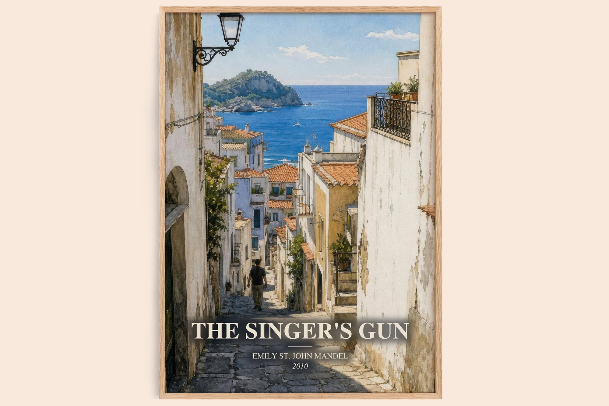 The Singer'S Gun watercolour book poster by Emily St. John Mandel – framed literary art print