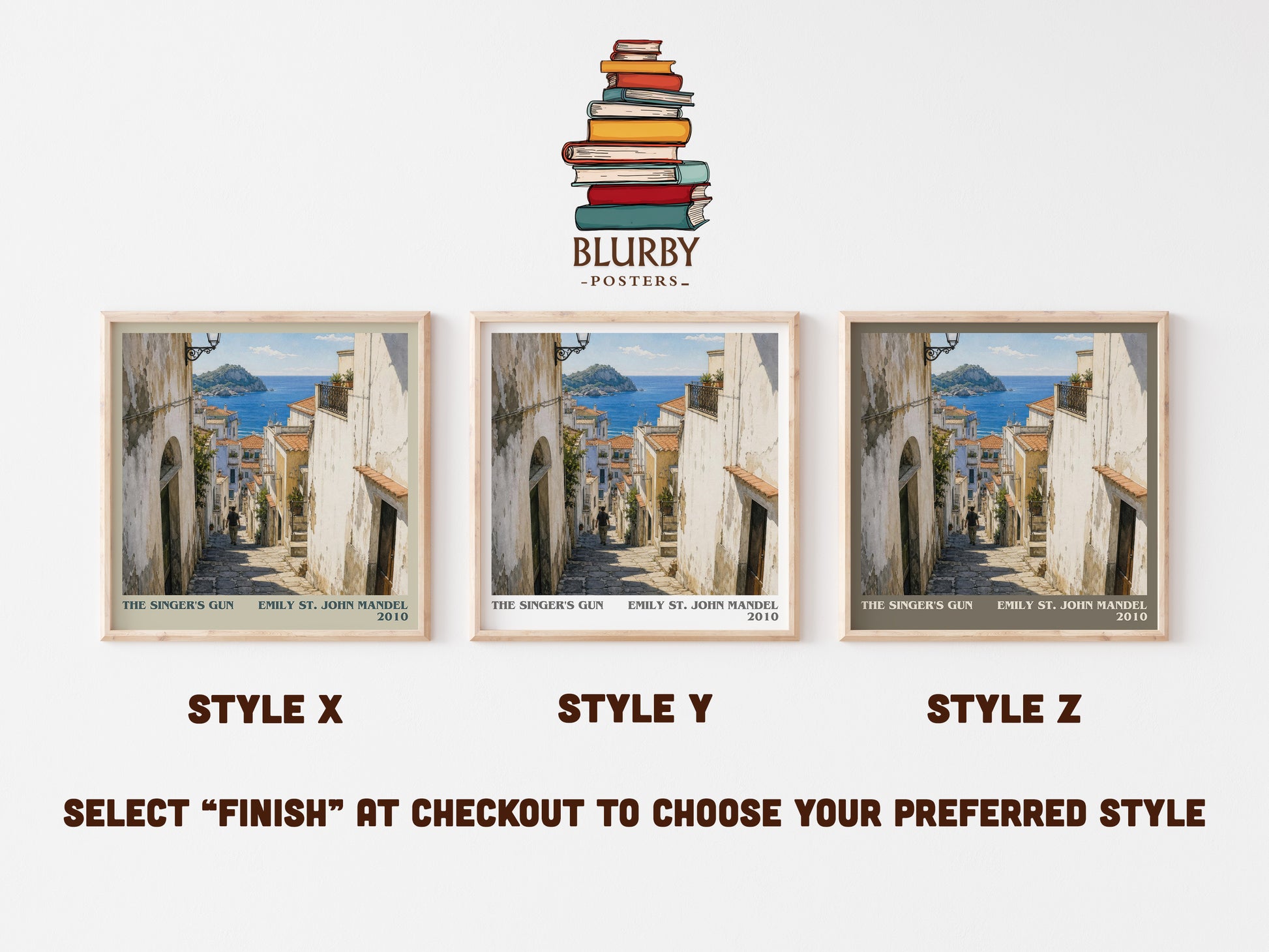 The Singer'S Gun literary print in frame leaning in hallway – crime wall art
