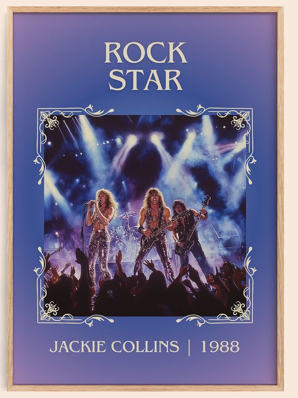 Rock Star classic book art book poster by Jackie Collins – framed literary art print
