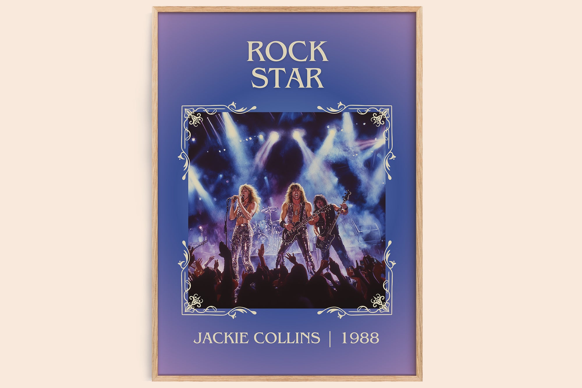 Rock Star classic book art book poster by Jackie Collins – framed literary art print