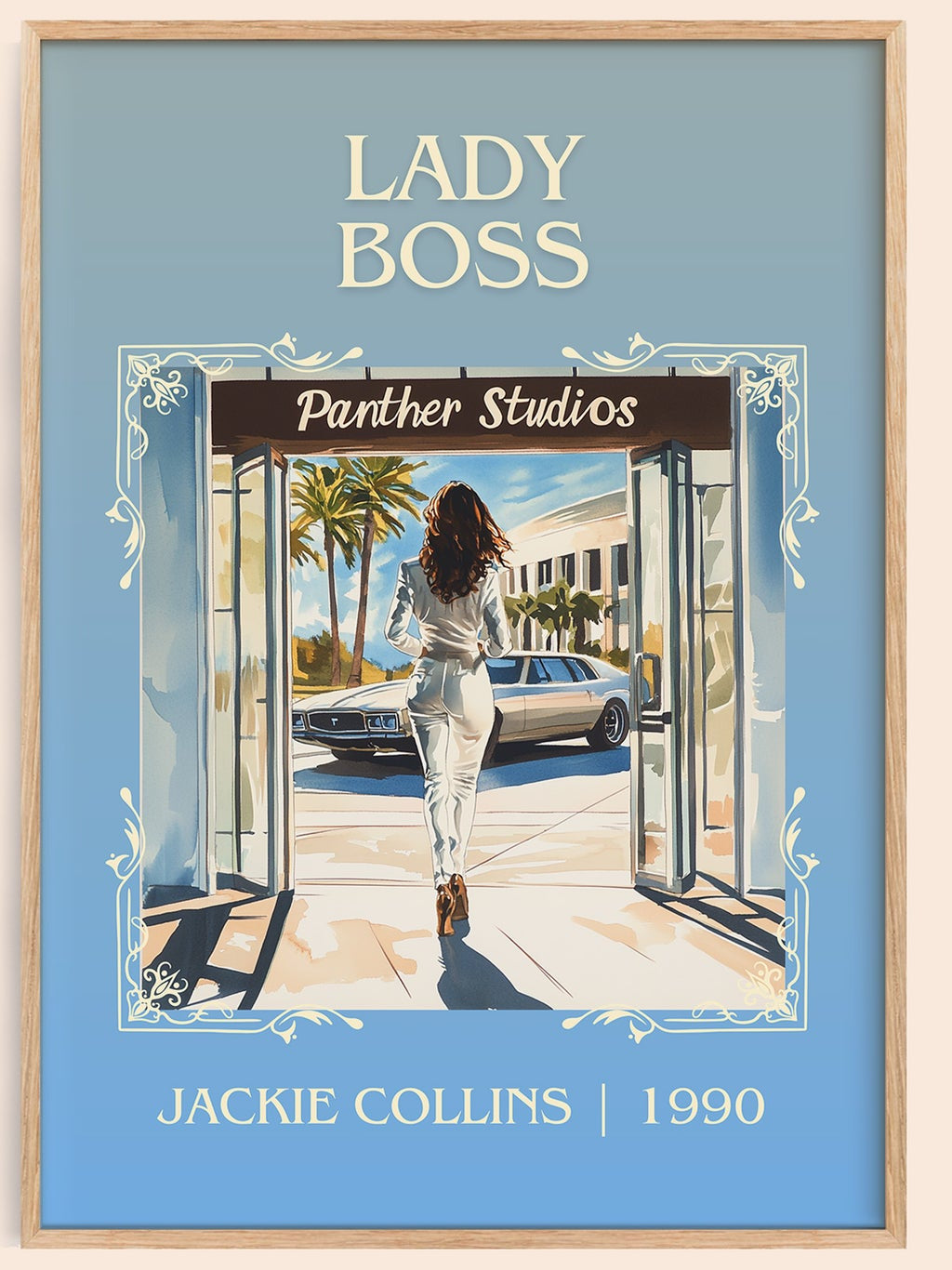 Lady Boss classic book art book poster by Jackie Collins – framed literary art print