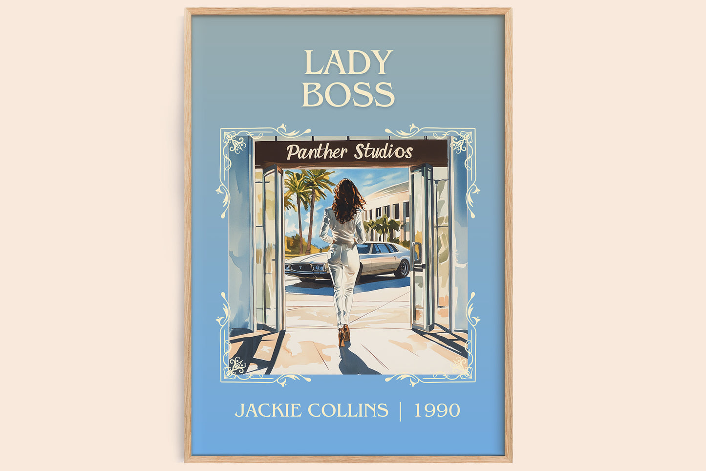 Lady Boss classic book art book poster by Jackie Collins – framed literary art print