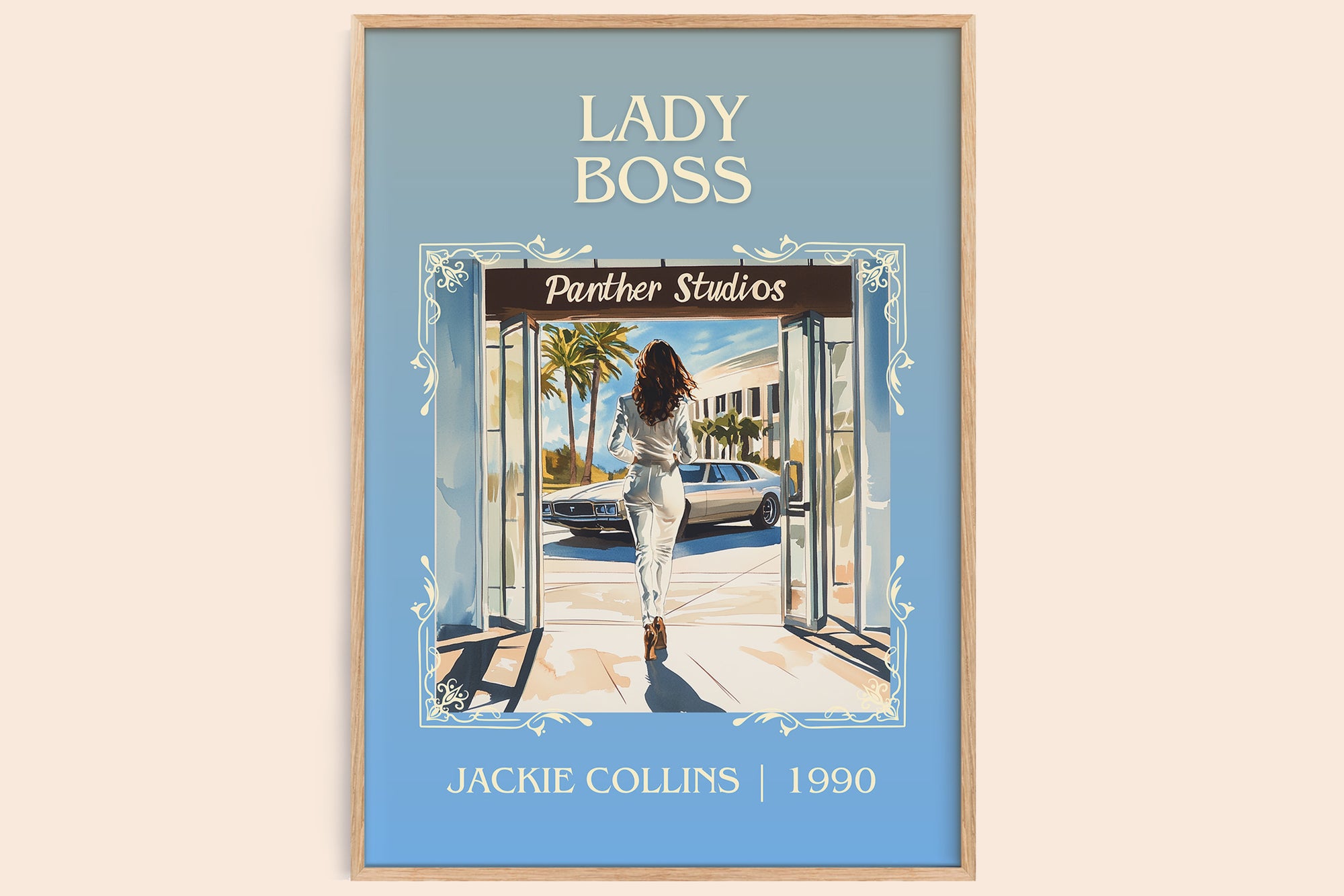 Lady Boss classic book art book poster by Jackie Collins – framed literary art print