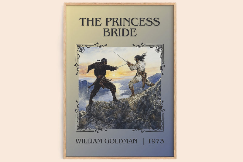 The Princess Bride classic book art book poster by William Goldman – framed literary art print