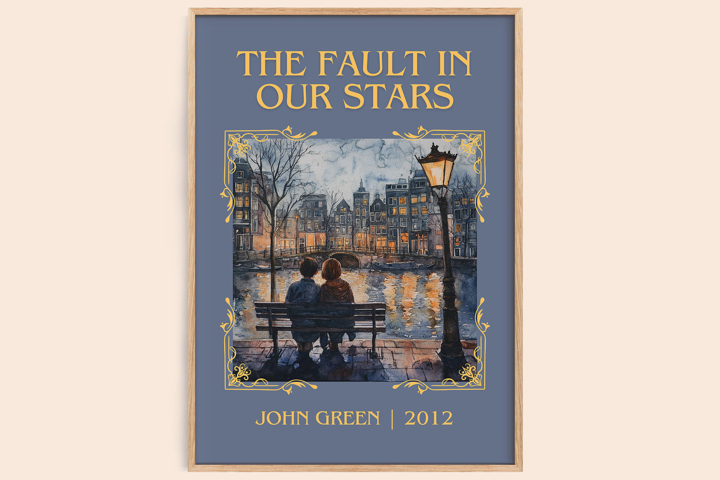 The Fault in Our Stars classic book art book poster by John Green – framed literary art print