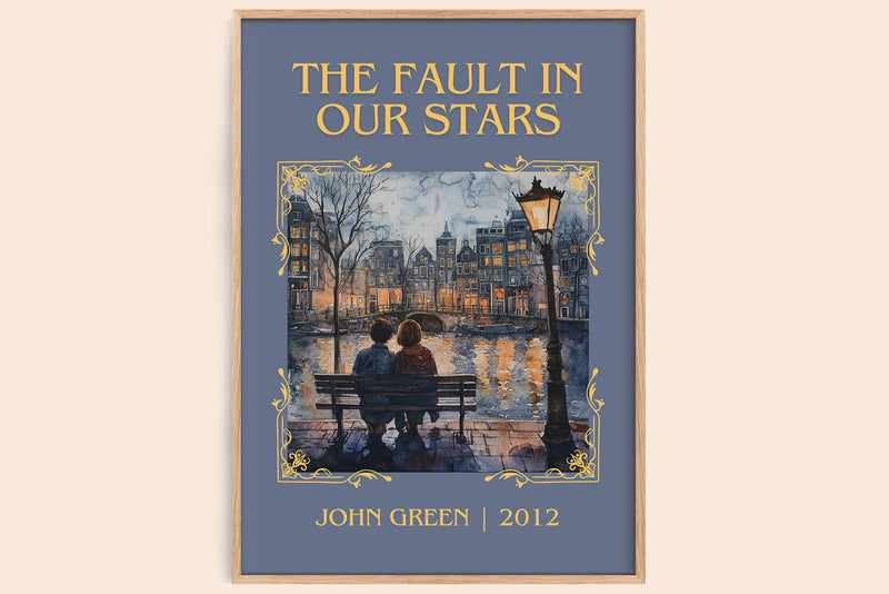 The Fault in Our Stars classic book art book poster by John Green – framed literary art print