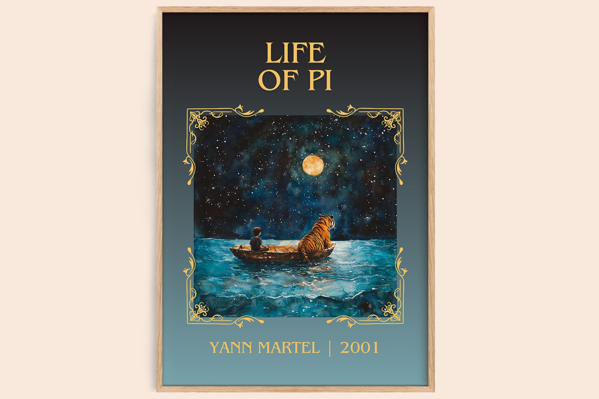 Life of Pi classic book art book poster by Yann Martel – framed literary art print