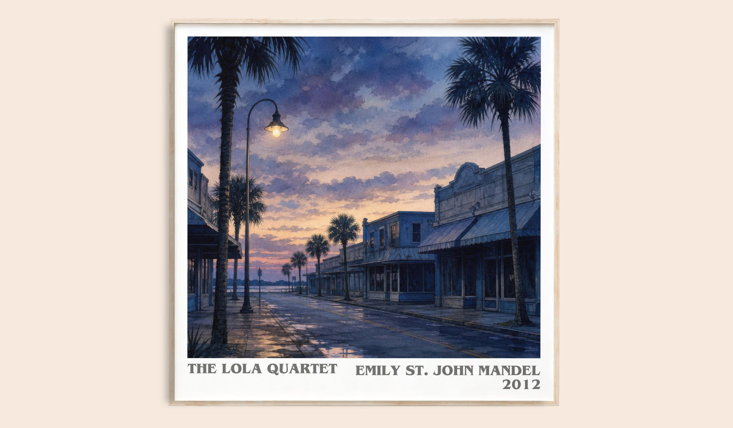 The Lola Quartet literary book poster by Emily St. John Mandel – framed literary art print