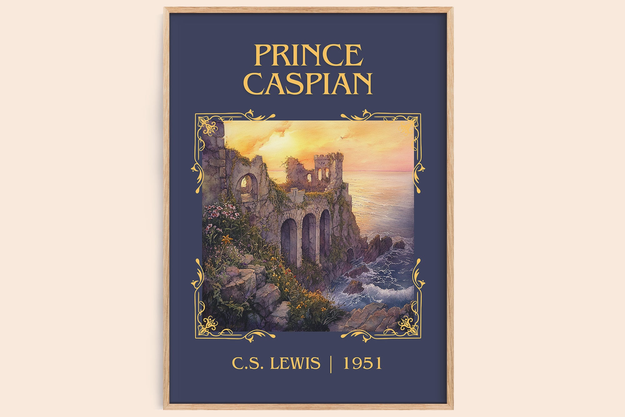 Prince Caspian classic book art book poster by C.S. Lewis – framed literary art print