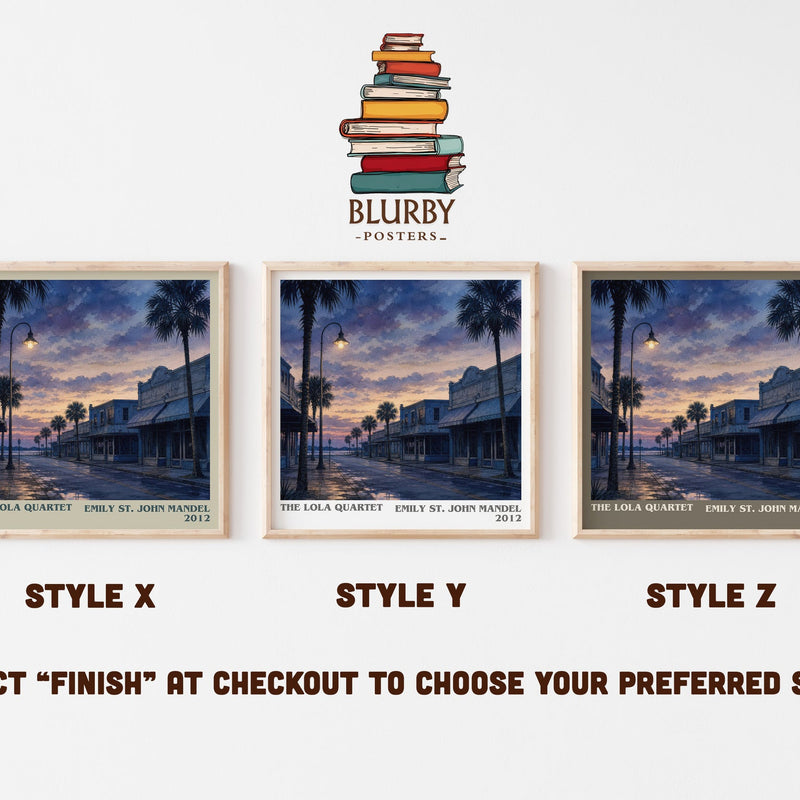 The Lola Quartet literary print in frame leaning in hallway – mystery wall art