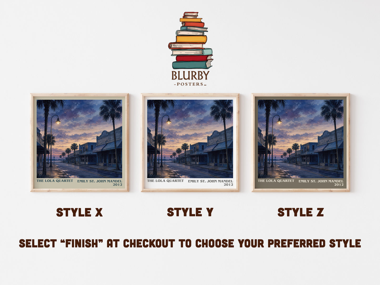 The Lola Quartet literary print in frame leaning in hallway – mystery wall art
