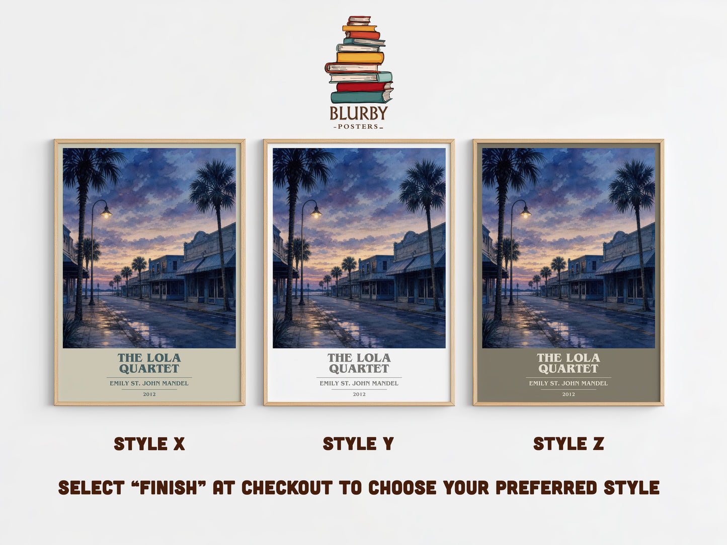 The Lola Quartet book cover print in frame leaning in hallway – mystery wall art
