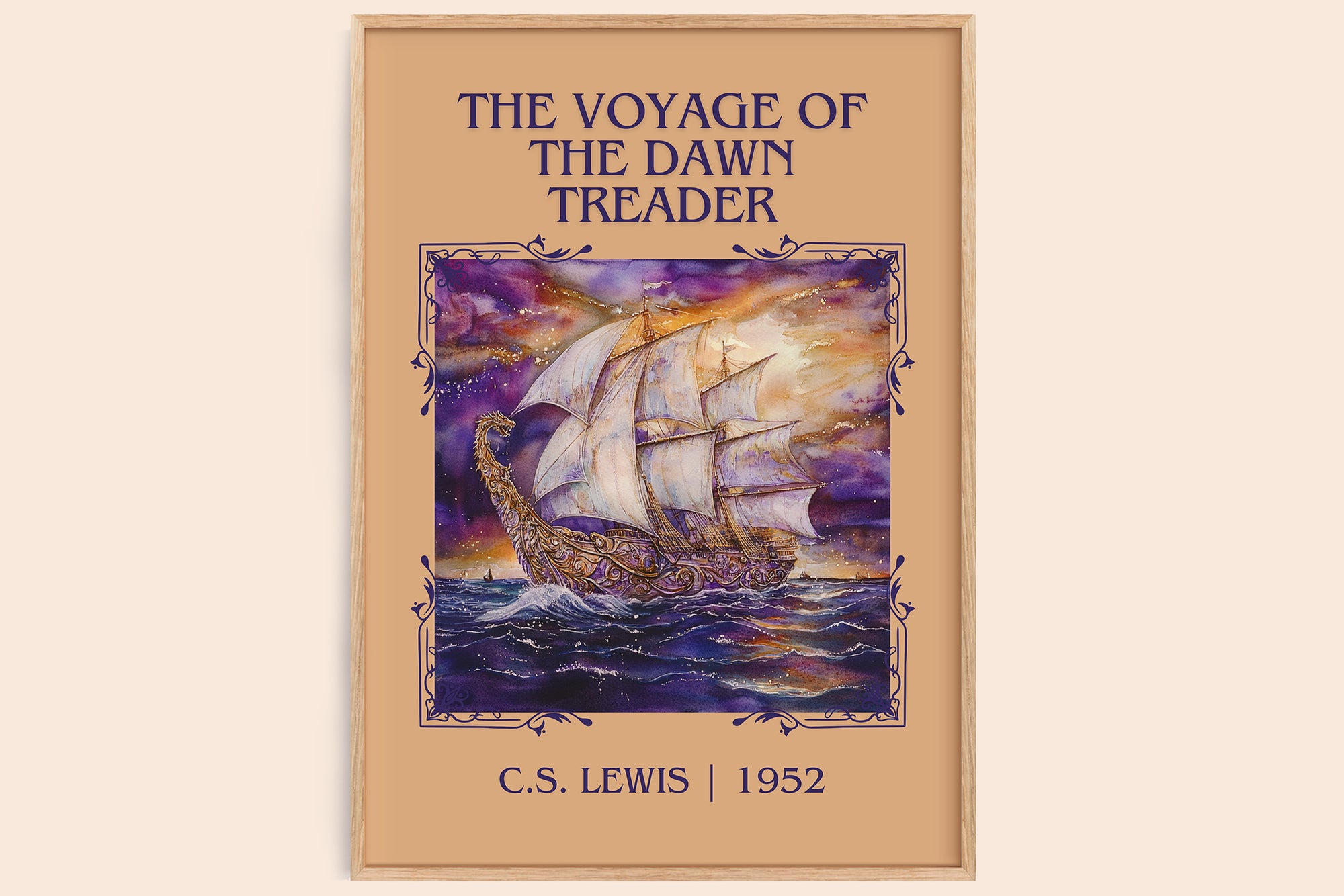 The Voyage of the Dawn Treader classic book art book poster by C. S. Lewis – framed literary art print