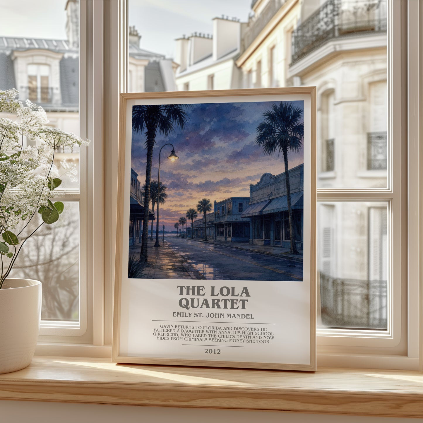 The Lola Quartet bookish poster colour and style options – Emily St. John Mandel book art