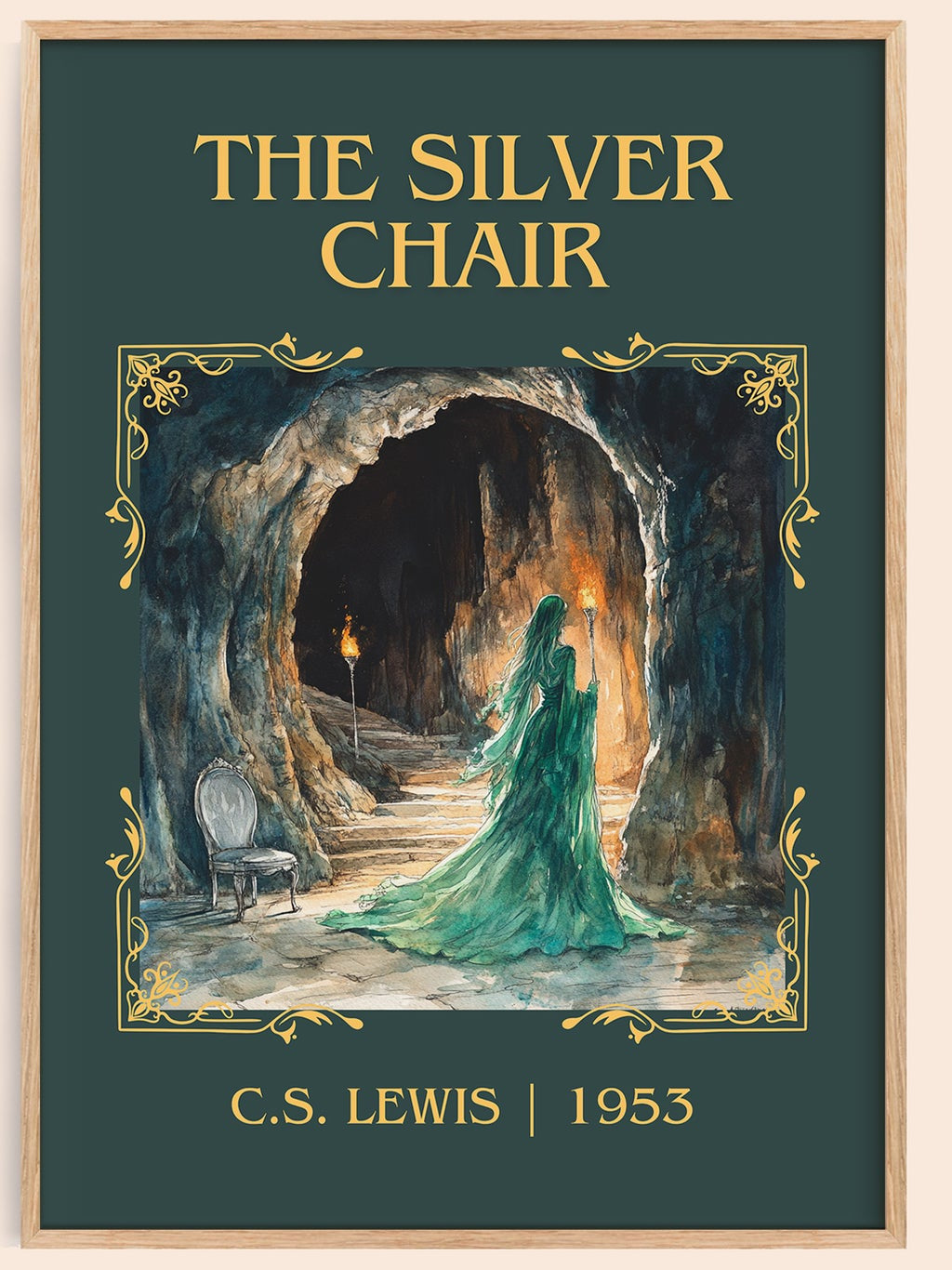 The Silver Chair classic book art book poster by C. S. Lewis – framed literary art print