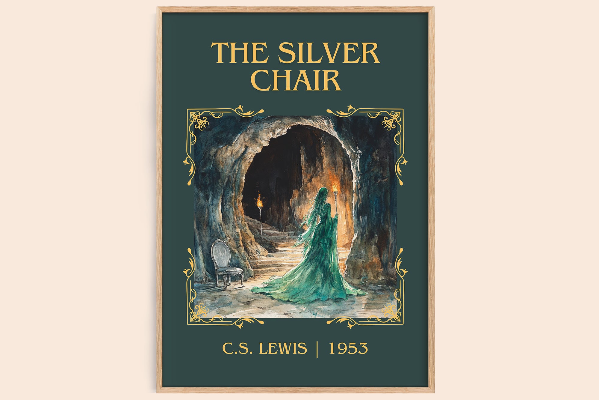 The Silver Chair classic book art book poster by C. S. Lewis – framed literary art print