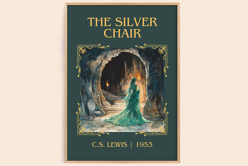 The Silver Chair classic book art book poster by C. S. Lewis – framed literary art print
