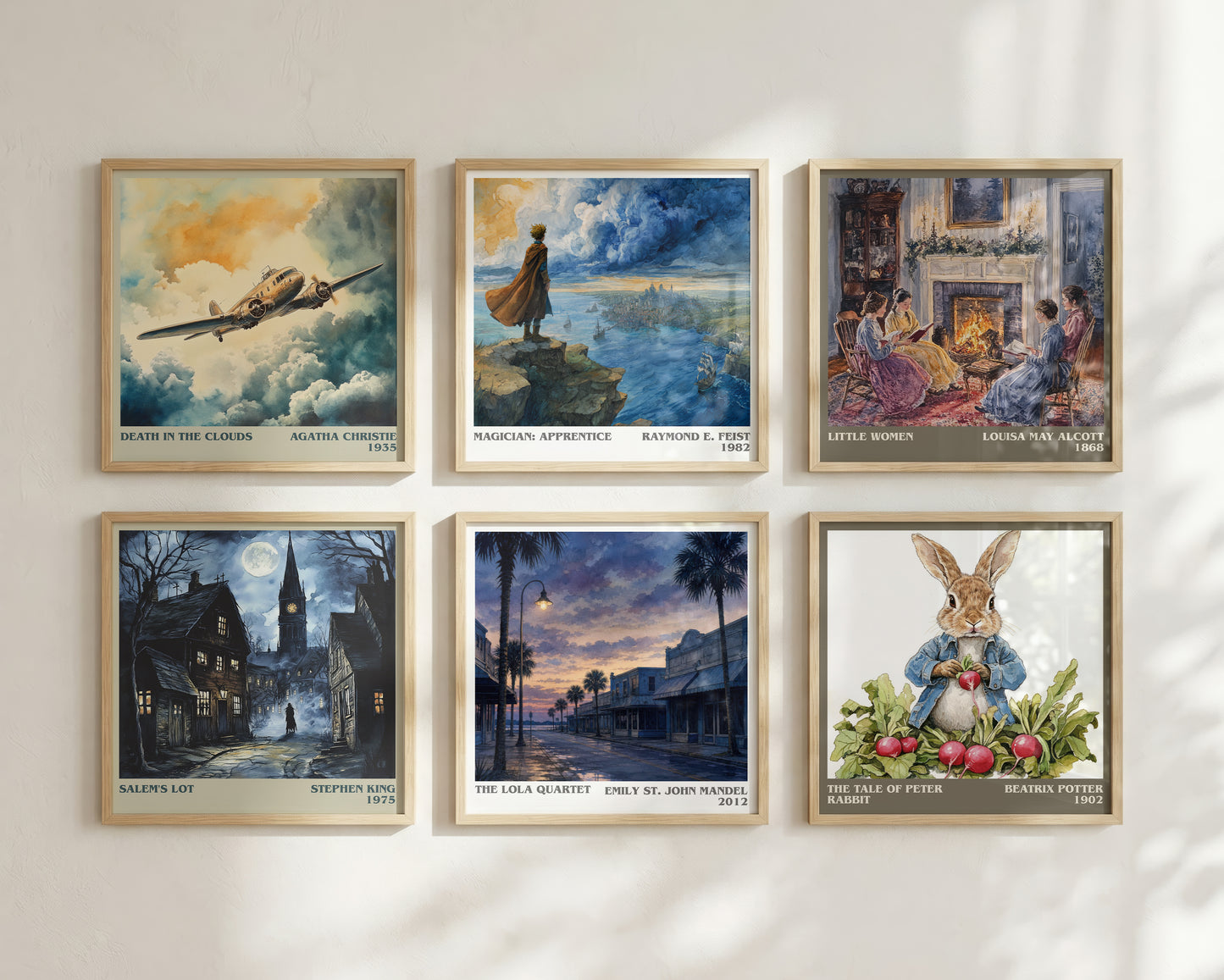 The Lola Quartet literary print framed by window – literary home decor