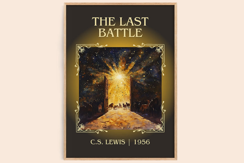 The Last Battle classic book art book poster by C. S. Lewis – framed literary art print