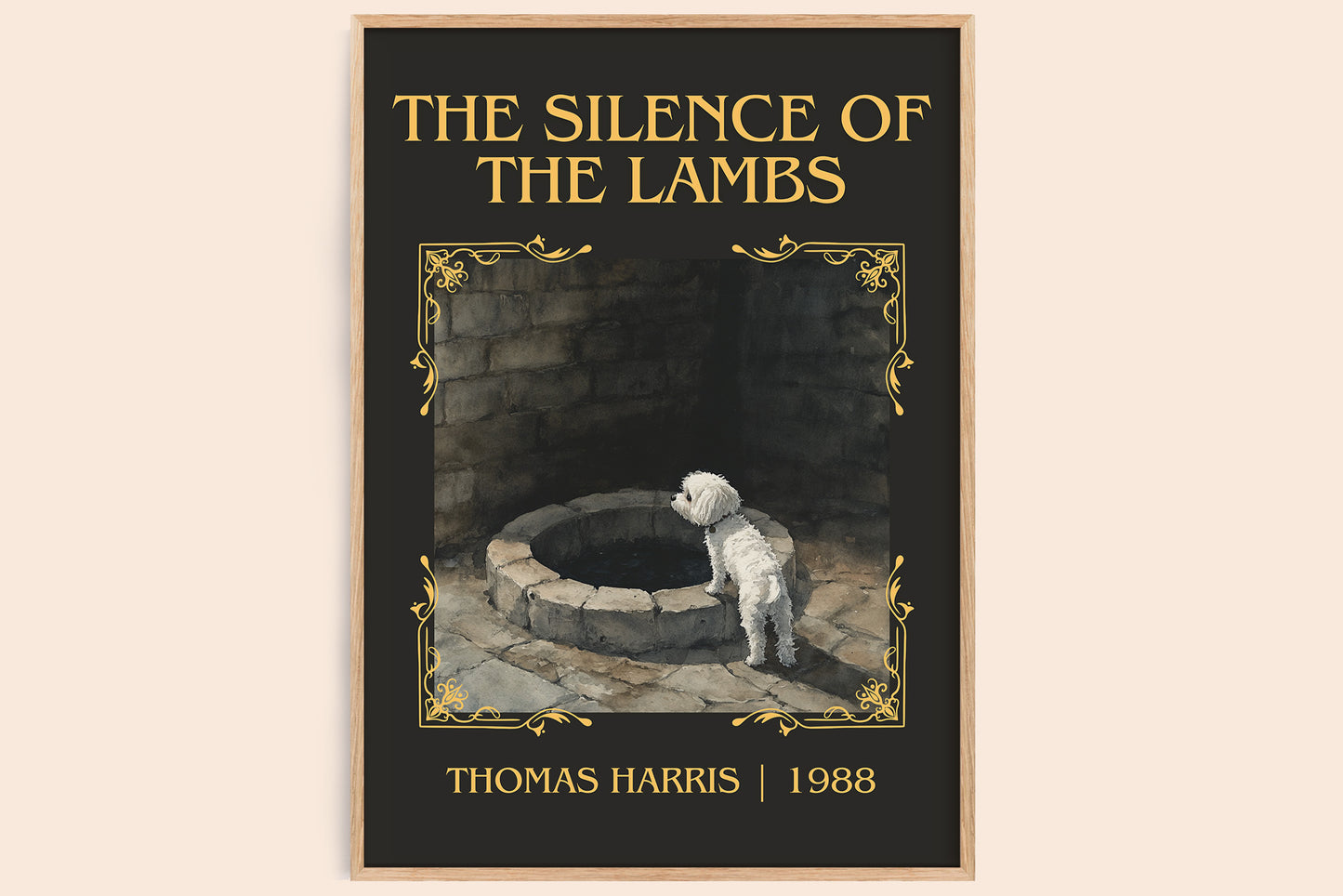 The Silence of the Lambs classic book art book poster by Thomas Harris – framed literary art print