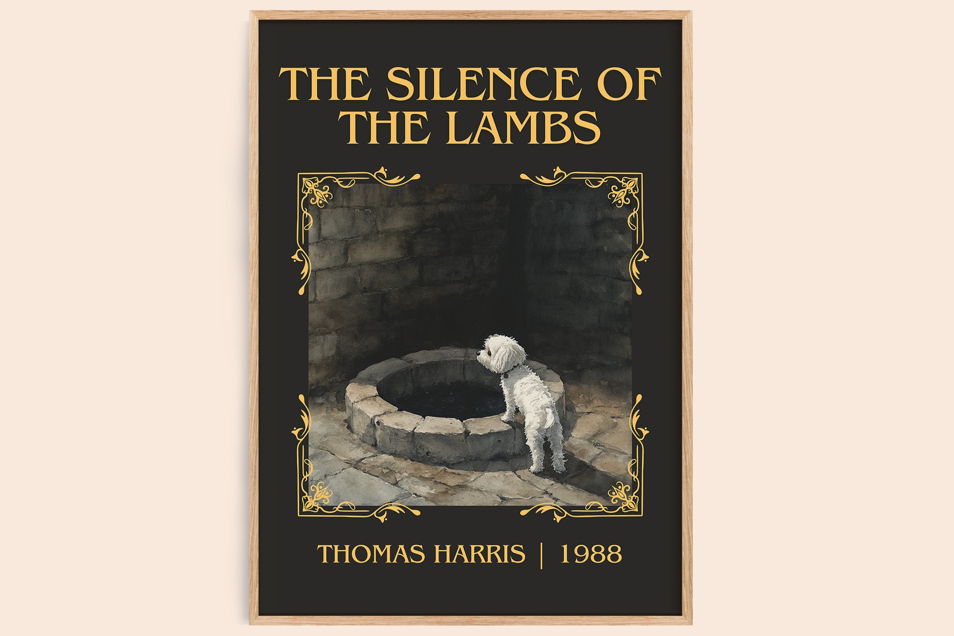 The Silence of the Lambs classic book art book poster by Thomas Harris – framed literary art print
