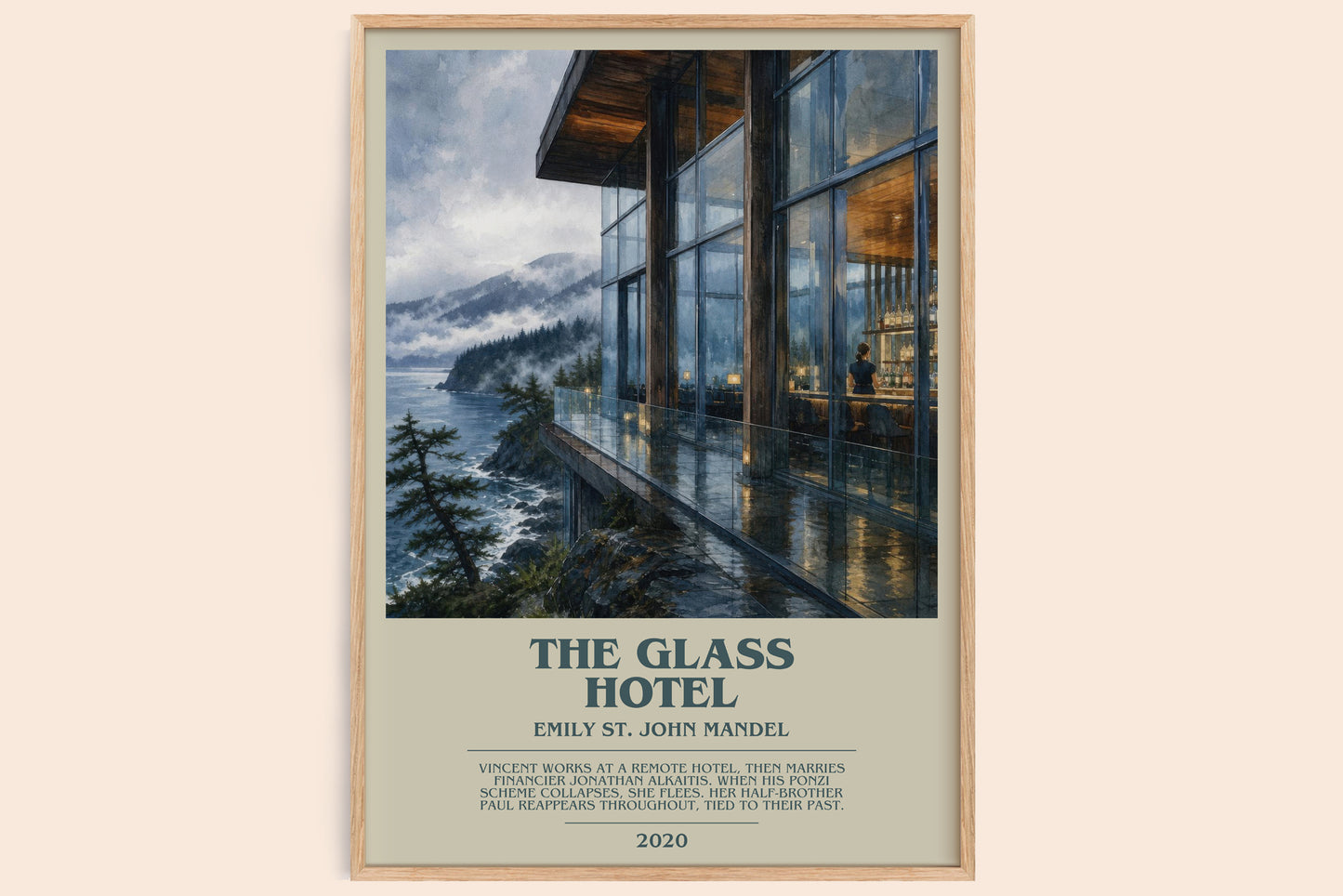 The Glass Hotel bookish book poster by Emily St. John Mandel – framed literary art print