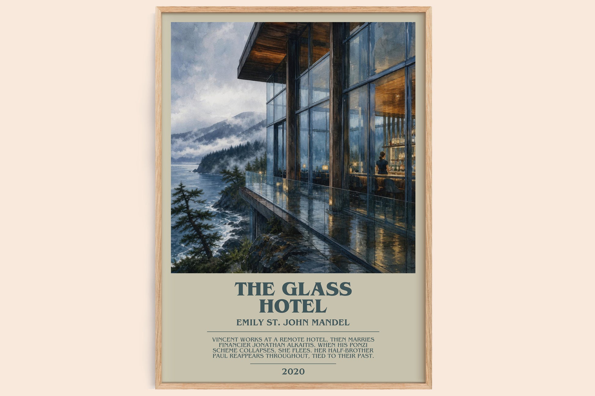 The Glass Hotel bookish book poster by Emily St. John Mandel – framed literary art print