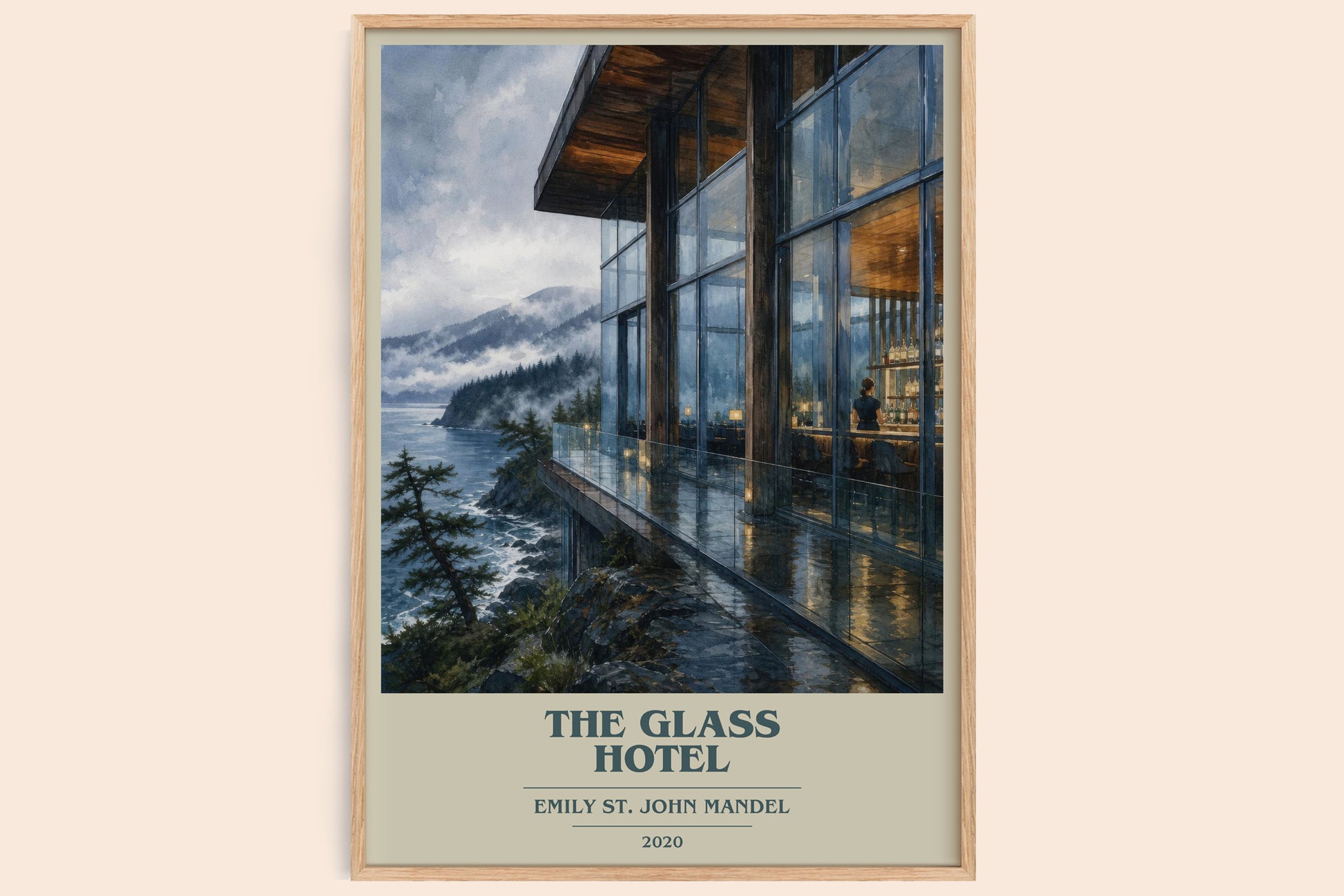 The Glass Hotel book cover book poster by Emily St. John Mandel – framed literary art print