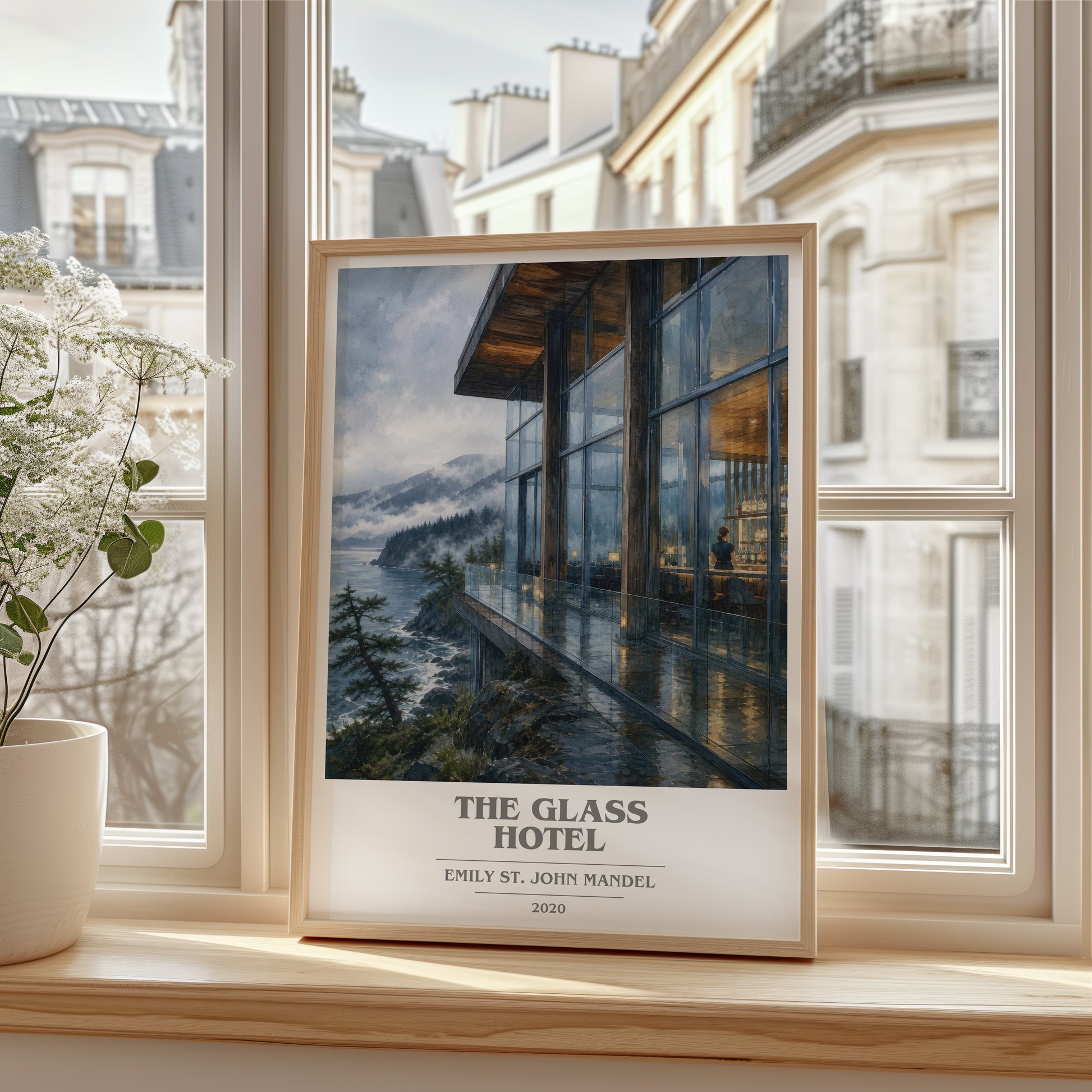 The Glass Hotel book cover poster colour and style options – Emily St. John Mandel book art