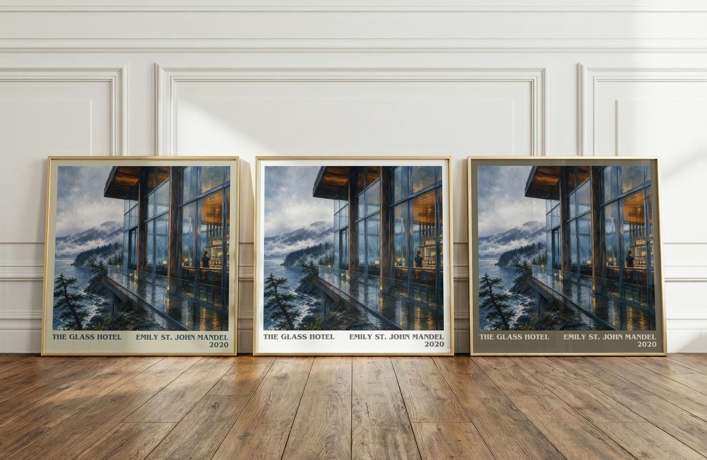 The Glass Hotel literary art print colour and style options – Emily St. John Mandel book art