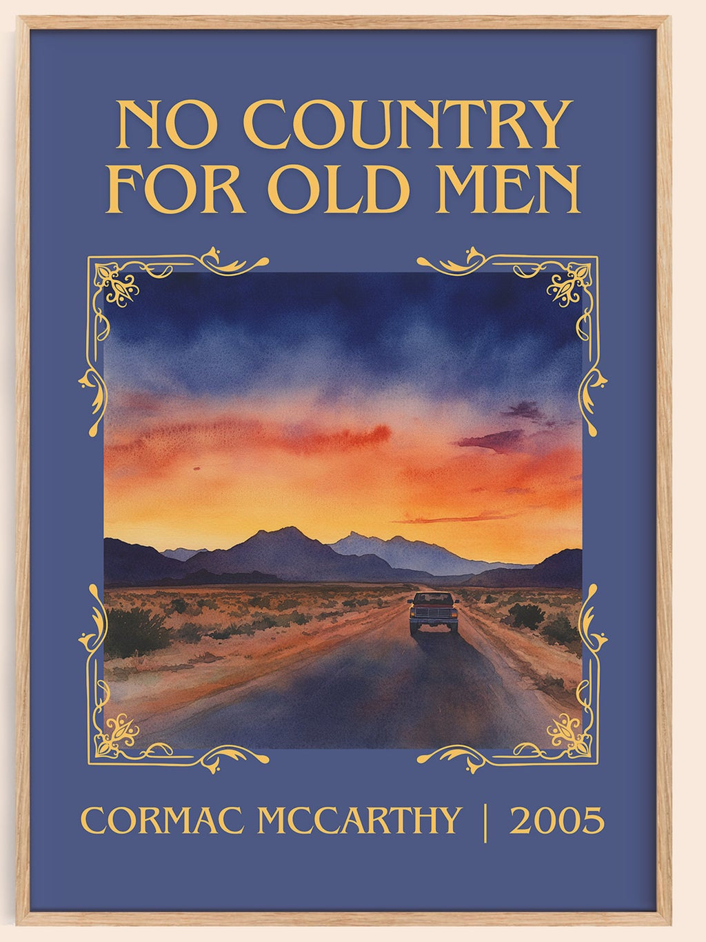 No Country For Old Men classic book art book poster by Cormac Mccarthy – framed literary art print
