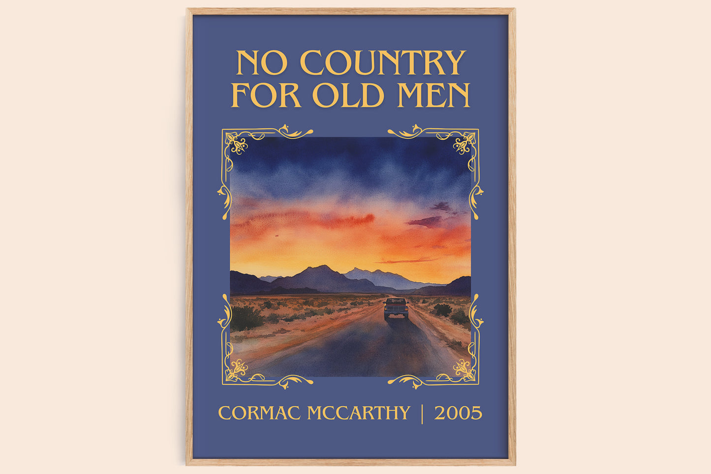 No Country For Old Men classic book art book poster by Cormac Mccarthy – framed literary art print